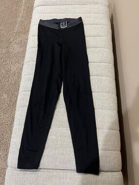 Nike Black High-Waist Training Tights with Gray Waistband